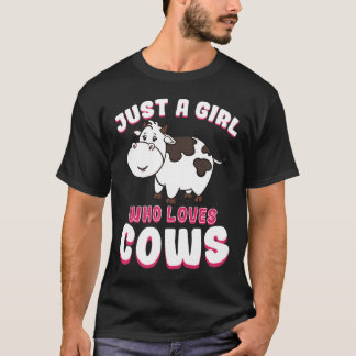 Camiseta Vaca Apenas Uma Garota Que Ama Vacas E Presente