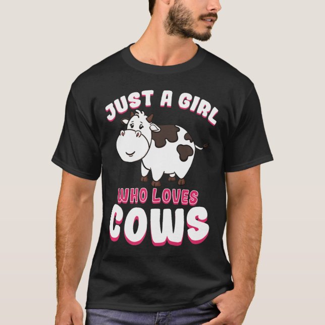 Camiseta Vaca Apenas Uma Garota Que Ama Vacas E Presente (Frente)