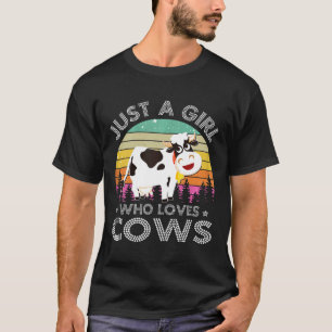 Camiseta Vaca Apenas Uma Garota Que Ama Vacas Fazenda Fazen