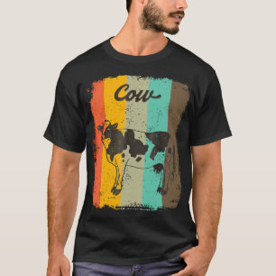 Camiseta Vaca Arte Animal de Fazenda Vintage Retrô 70s