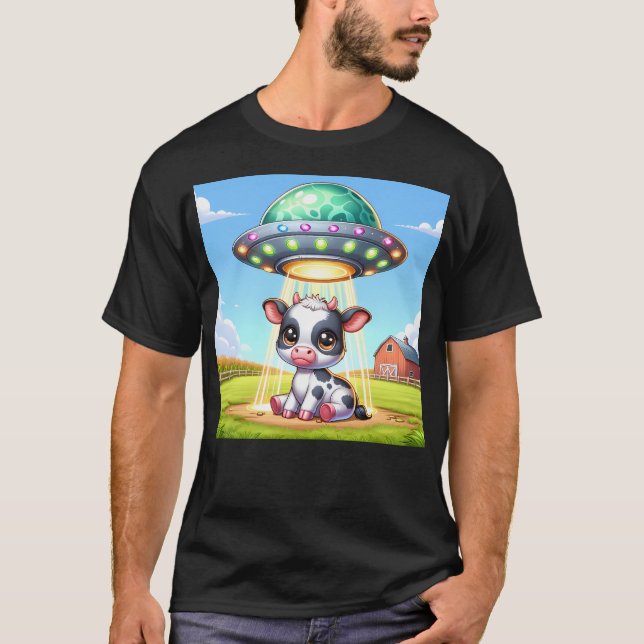 Camiseta Vaca Bebê Abduzida (Frente)