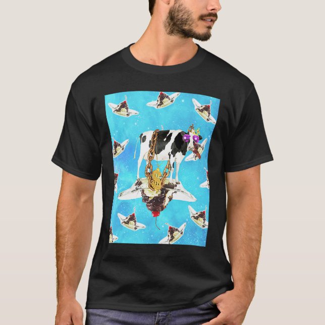 Camiseta Vaca Bling no Sundae no Espaço (Frente)