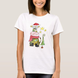 Camiseta Vaca branca de Natal