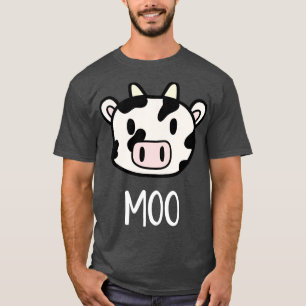 Camiseta Vaca branca Moo Kawaii Fazenda