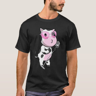 Camiseta Vaca Cantando Para Mulheres Homens Crianças Vaca