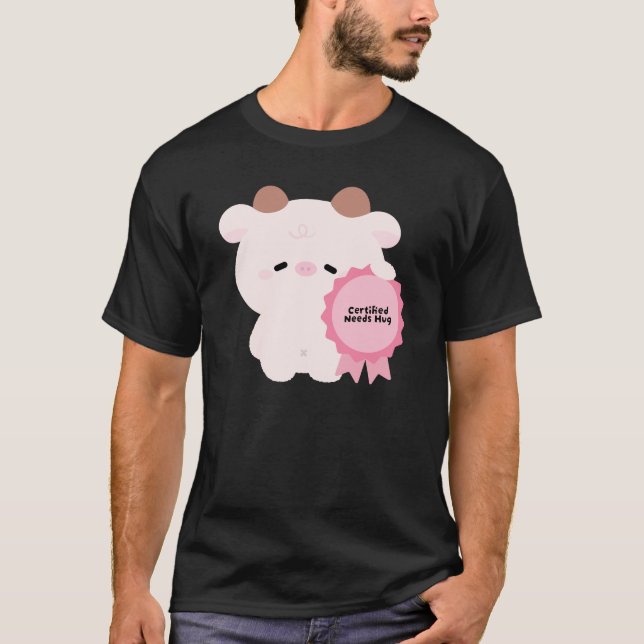 Camiseta Vaca Certificada Precisa de Abraço (Frente)