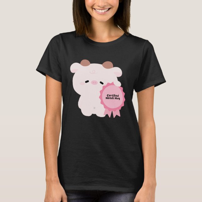Camiseta Vaca Certificada Precisa de Abraço (Frente)