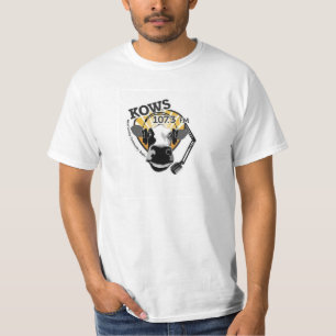 Camiseta vaca com microfone, rádio de KOWS