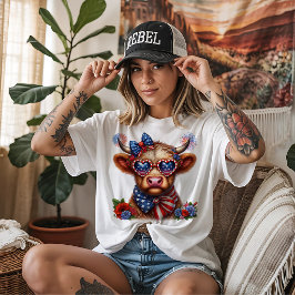 Camiseta Vaca comemorando o 4 de Julho