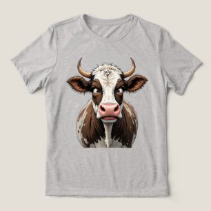 Camiseta Vaca Cômica Com Escrita Divertida na Testa