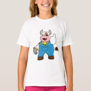 Camiseta Vaca como artesão com martelo