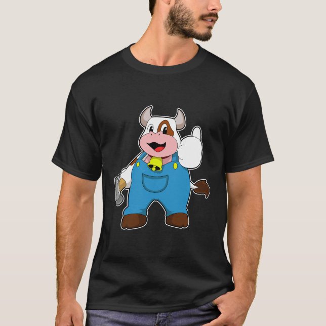 Camiseta Vaca como artesão com martelo (Frente)