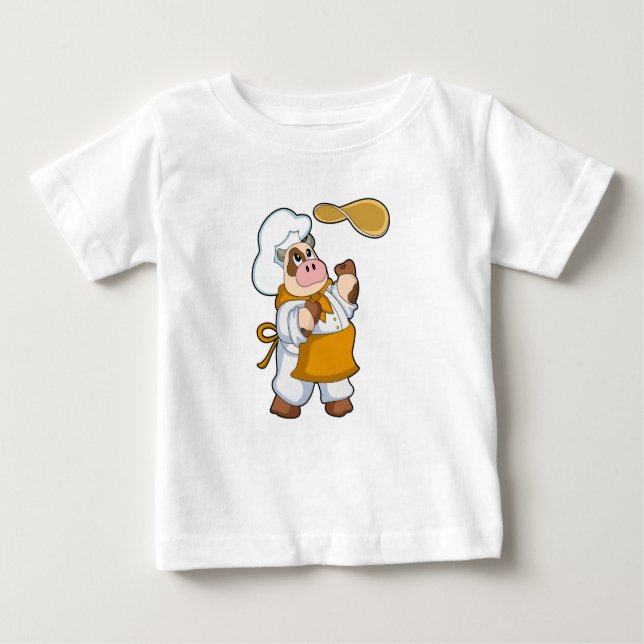 Camiseta Vaca como cozinhar com Dough (Frente)