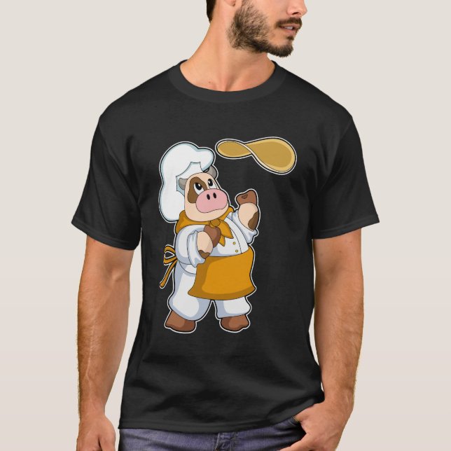 Camiseta Vaca como cozinhar com Dough (Frente)