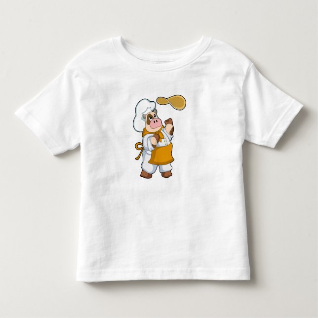 Camiseta Vaca como cozinhar com Dough (Frente)