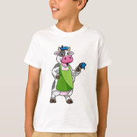 Vaca como Pintor com Pintura e Apron
