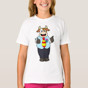 Camiseta Vaca como professor com gravata