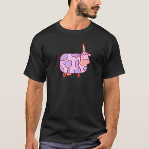 Camiseta Vaca Cownicorn Relaxada Com Um Chifre De Unicórnio