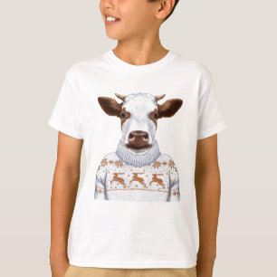 Camiseta Vaca da camisola do Natal