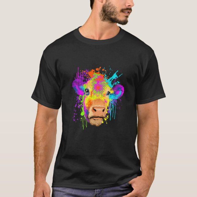 Camiseta Vaca da Fazenda de Arte Splash (Frente)