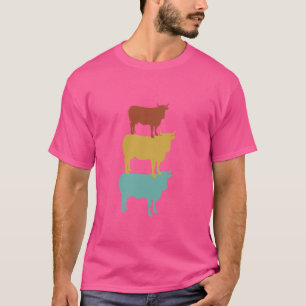 Camiseta Vaca da Natureza Highland Escocesa Vaca de Fazenda