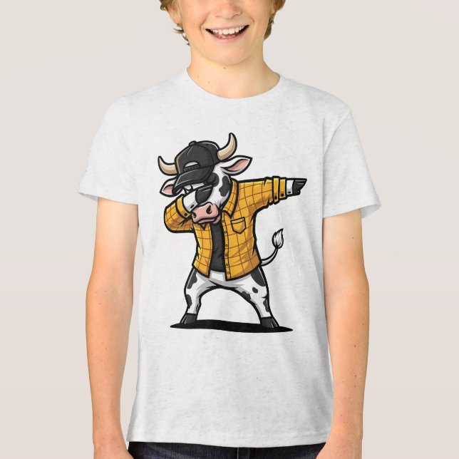 Camiseta Vaca Dabbing Engraçada Fofa Dança Dab (Frente)