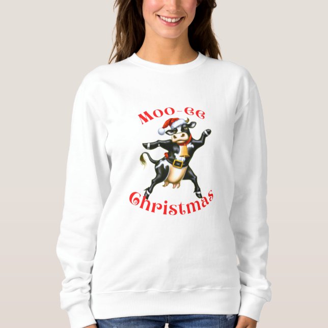 Camiseta Vaca Dançante Engraçada de Natal (Frente)