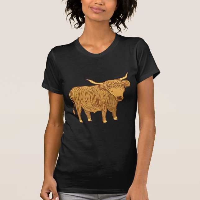 Camiseta vaca das montanhas (coo) (Frente)
