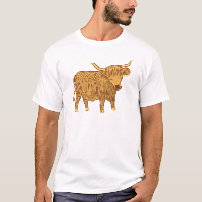 Camiseta vaca das montanhas (coo) (Frente)