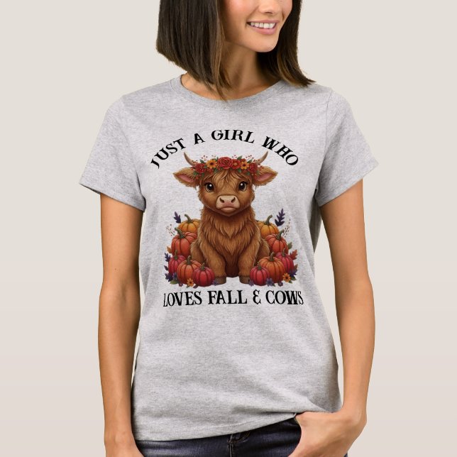Camiseta Vaca das Terras Altas & Abóboras Fofa (Frente)