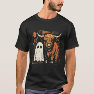 Camiseta Vaca das Terras Altas Assustadora e Desenho de Hal