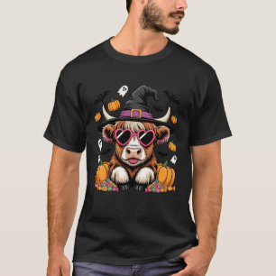 Camiseta Vaca das Terras Altas Chapéu de Bruxa Doces de Hal