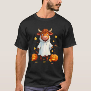 Camiseta Vaca das Terras Altas com Fantasia de Fantasma Fel
