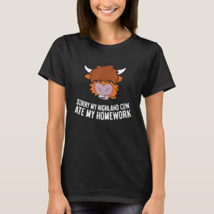 Camiseta Vaca das Terras Altas da Escócia Desculpe, Minha V