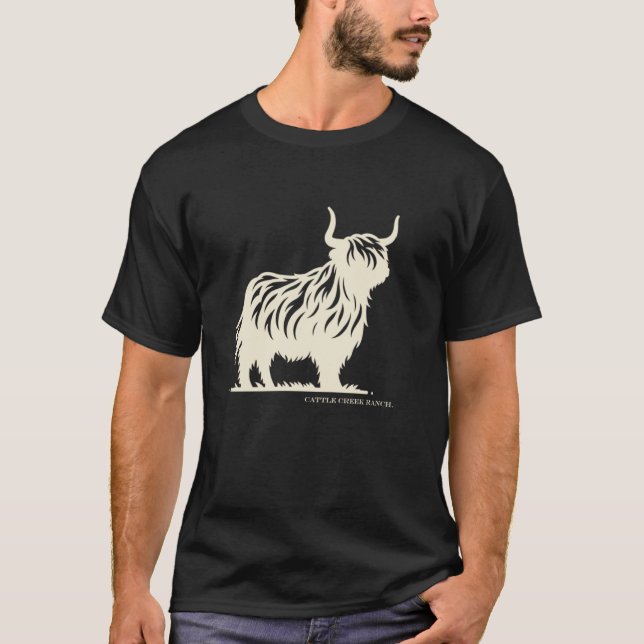 Camiseta Vaca das Terras Altas de Cattle Creek (Frente)