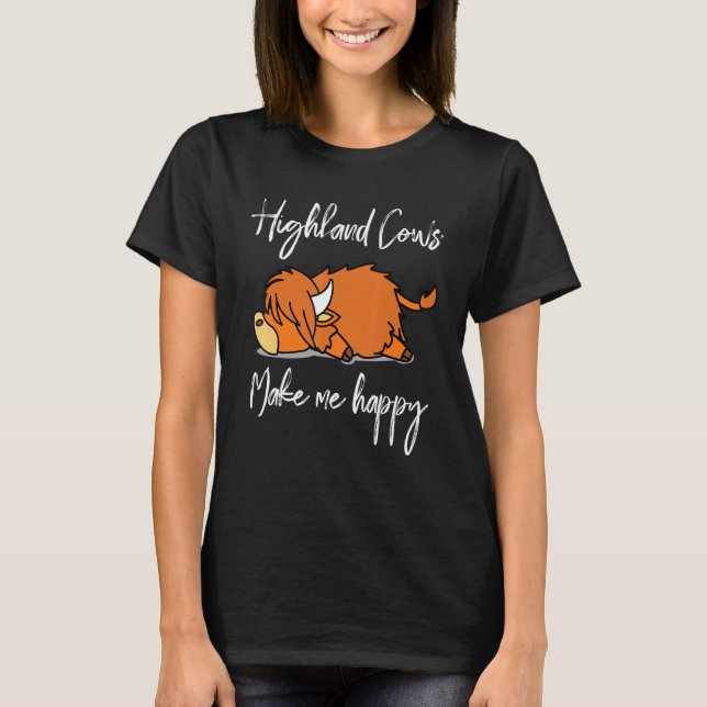 Camiseta Vaca das Terras Altas me Torna Feliz (Frente)