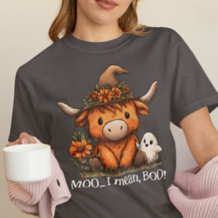Camiseta Vaca das Terras Altas Moo Quero Dizer Boo Fantasma