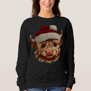 Camiseta Vaca das Terras Altas Natal - Chapéu de Papai Noel