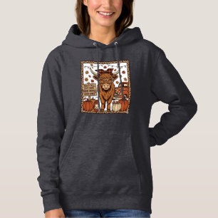 Camiseta Vaca das Terras Altas Olá Outono Desenho de Gravur