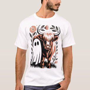 Camiseta Vaca das Terras Altas Rústica Fantasma Halloween