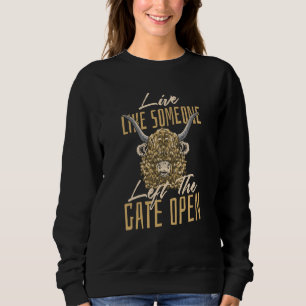 Camiseta Vaca das Terras Altas Vive como se alguém tivesse