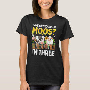 Camiseta Vaca de 3 anos de idade Aniversário Ovino de 3 ano