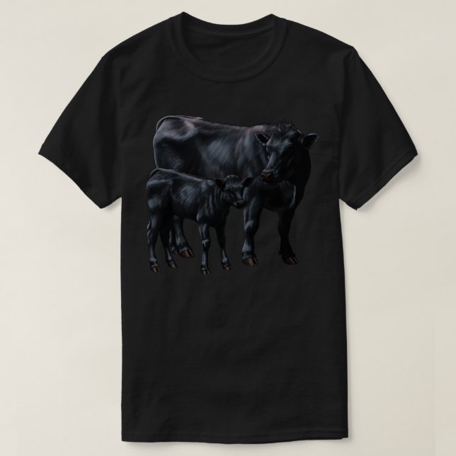 Camiseta Vaca de Ângulo Negro e Fecho 1 (Frente do Design)
