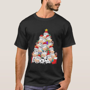 Camiseta Vaca De Árvore Vaca Viva Xmas Dão Moey De Presente