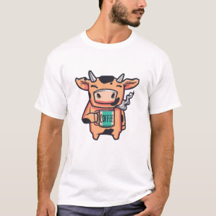 Camiseta Vaca de café engraçada