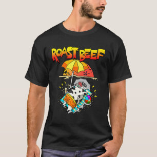 Camiseta Vaca de Carne Assada de Férias na Praia Bronzeada