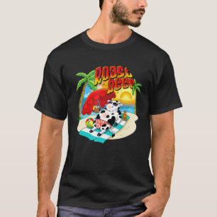 Camiseta Vaca de Carne Assada de Férias na Praia Bronzeamen