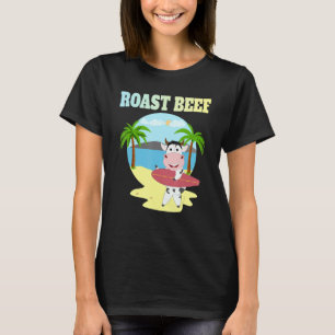 Camiseta Vaca de Carne Assada de Férias na Praia Crianças B