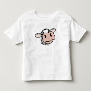 Camiseta vaca de desenho animado preto branco rosa beijo ci