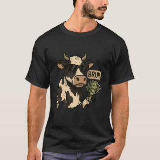 Camiseta Vaca de dinheiro legal óculos de sol engraçado ani